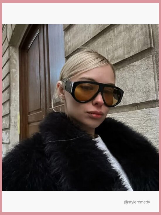 Retro Oversized Aviator Sunglasses UV400 Protection Plastic Frame main image 6
